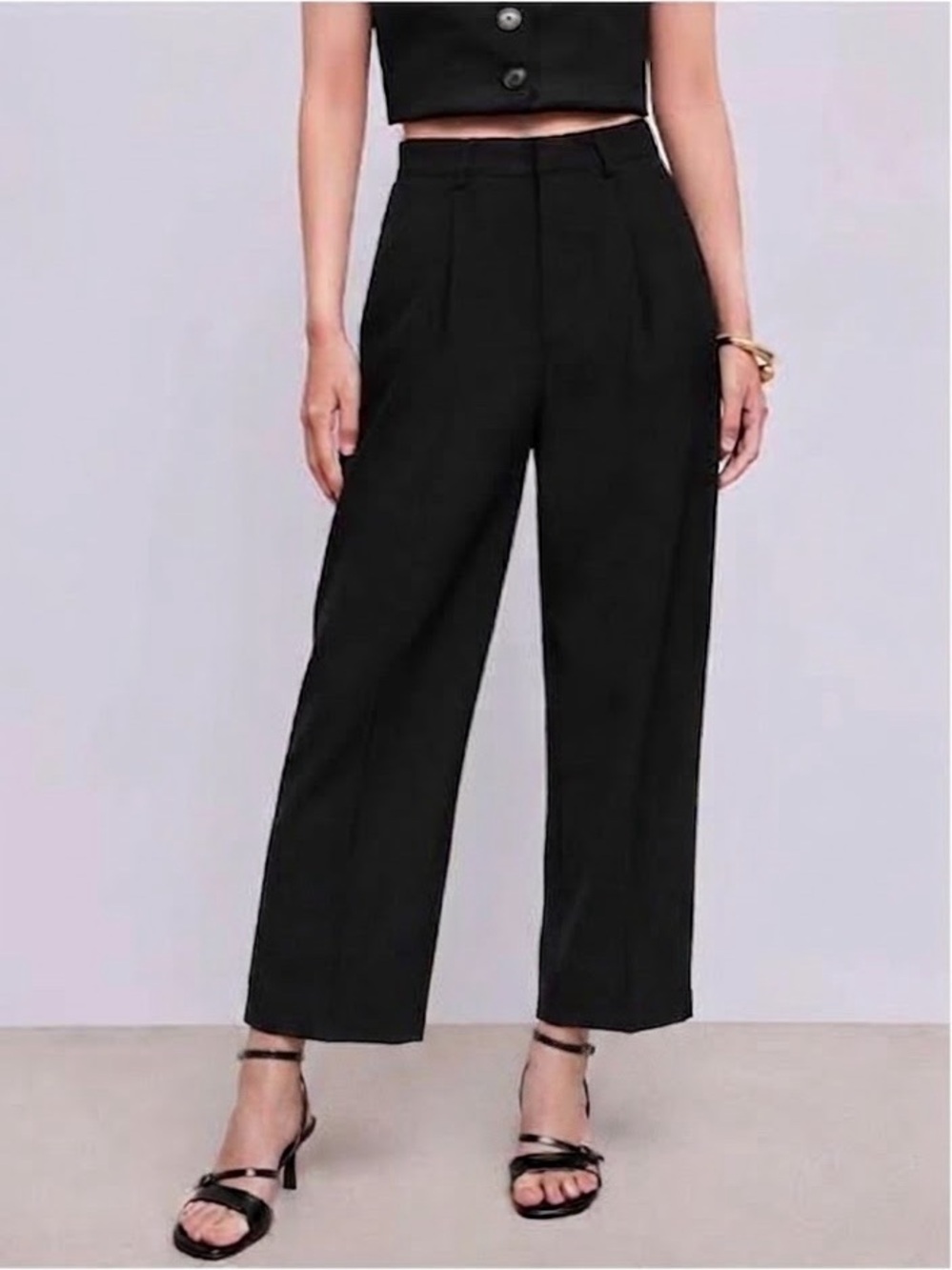NWT Cider Black Pleat Front Dress Pants Trousers Office Business Sz L